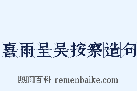 喜雨呈吴按察造句是什么意思的图片